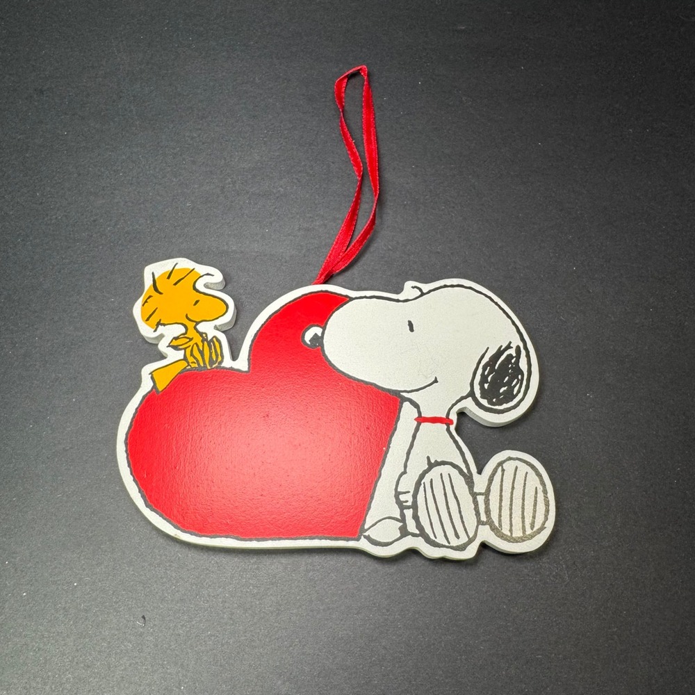 Kurt S. Adler Peanuts Snoopy Woodstock Large Heart Christmas Ornament Love Decor